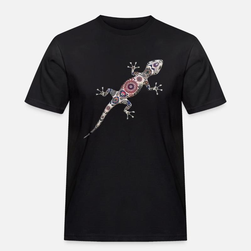 Eidechse Mit Muster - Männer Workwear T-Shirt - Schwarz