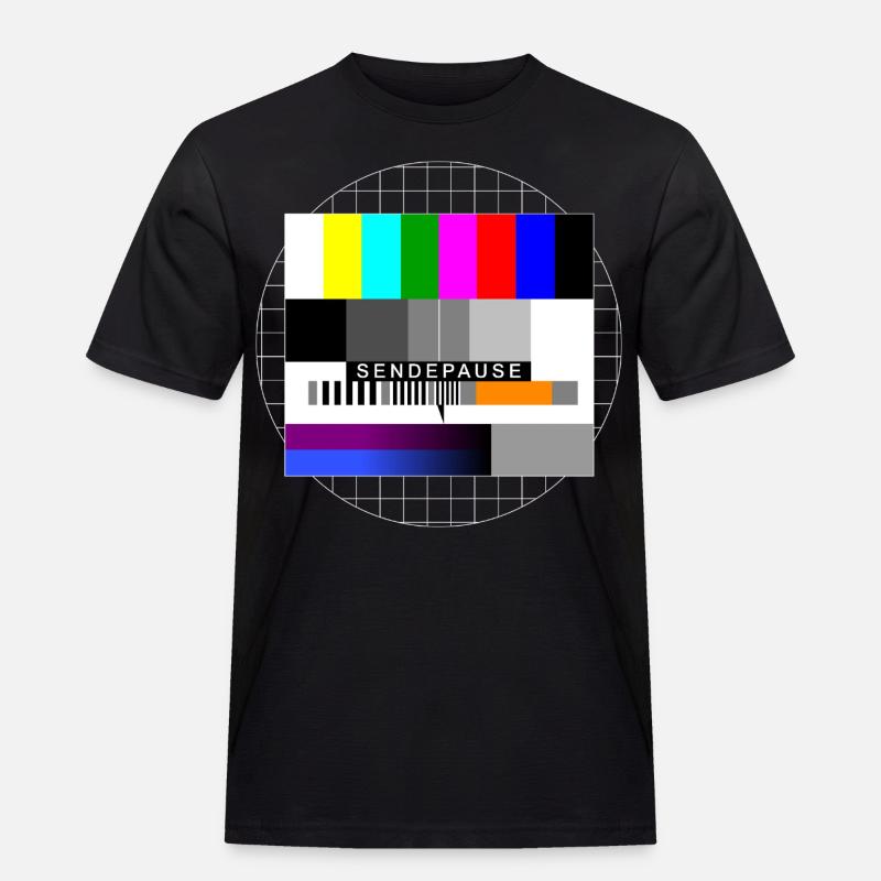 Sendepause Testbild - Männer Workwear T-Shirt - Schwarz