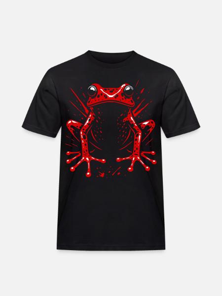Frosch Erdbeerfrosch Roter Pfeilgiftfrosch - Männer Workwear T-Shirt - Schwarz