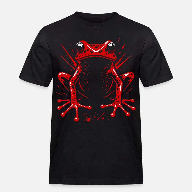 Frosch Erdbeerfrosch Roter Pfeilgiftfrosch - Männer Workwear T-Shirt - Schwarz