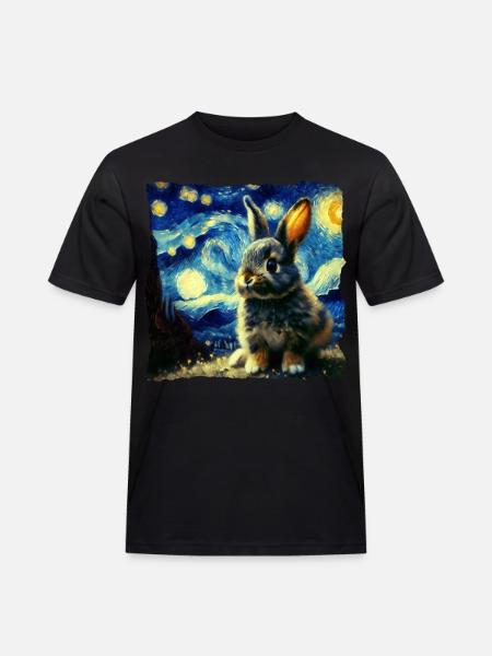 Starry sky style rabbit - Men's Workwear T-Shirt - black