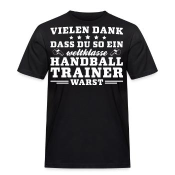 Handballtrainer Abschied Bester Trainer Geschenk - Männer Workwear T-Shirt - Schwarz - Vorne - AI Model Male 178 light (178cm)