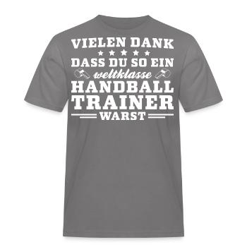 Handballtrainer Abschied Bester Trainer Geschenk - Männer Workwear T-Shirt - Grau - Vorne - AI Model Male 185 dark (185cm)