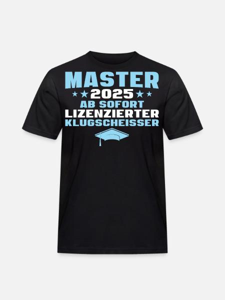 Master 2025 Abschlussprüfung Studium - Männer Workwear T-Shirt - Schwarz
