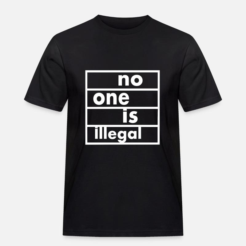 No one is illegal - Männer Workwear T-Shirt - Schwarz