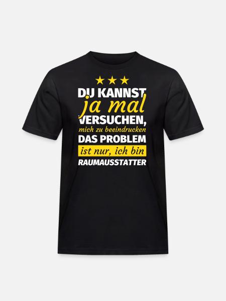 Raumausstatter - Männer Workwear T-Shirt - Schwarz