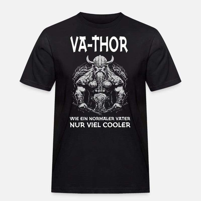 Vathor Vater Wikinger - Männer Workwear T-Shirt - Schwarz