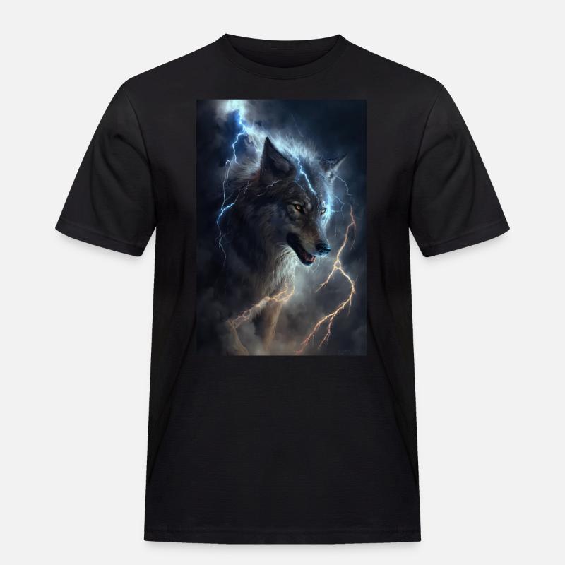 Wolf Blitz Thunder Epic Cool Epic Wolves - Men's Workwear T-Shirt - black