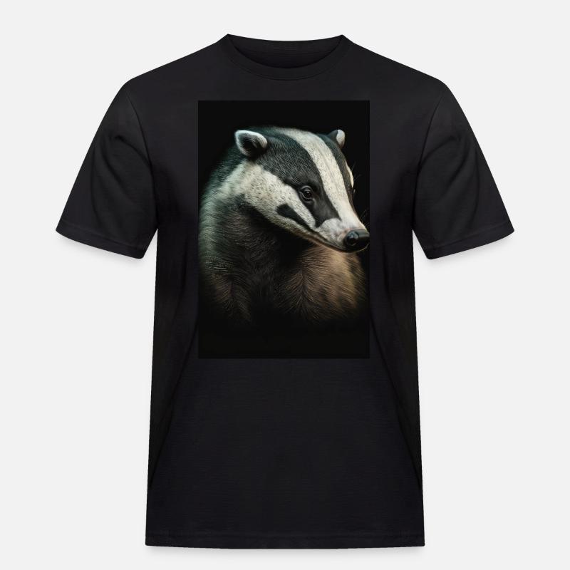 Dachs tier realistisch - Männer Workwear T-Shirt - Schwarz