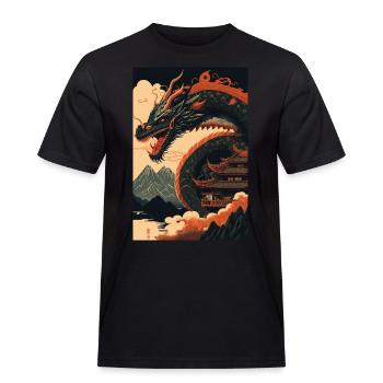 Japanese dragon Chinese dragon - Men's Workwear T-Shirt - black - Front - AI Model Male 178 light (178cm)