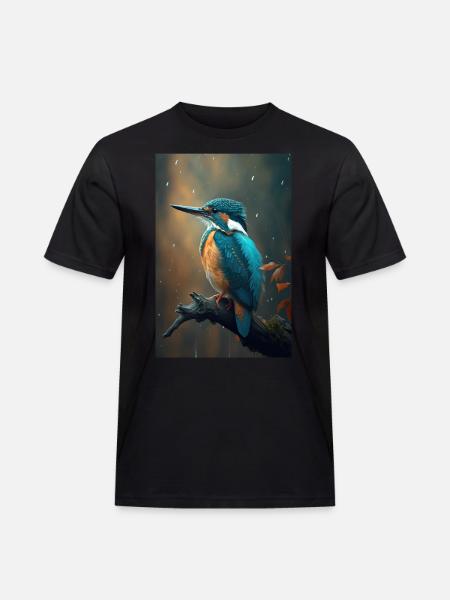 Eisvogel Kingfisher Vogel bird Lover - Men's Workwear T-Shirt - black