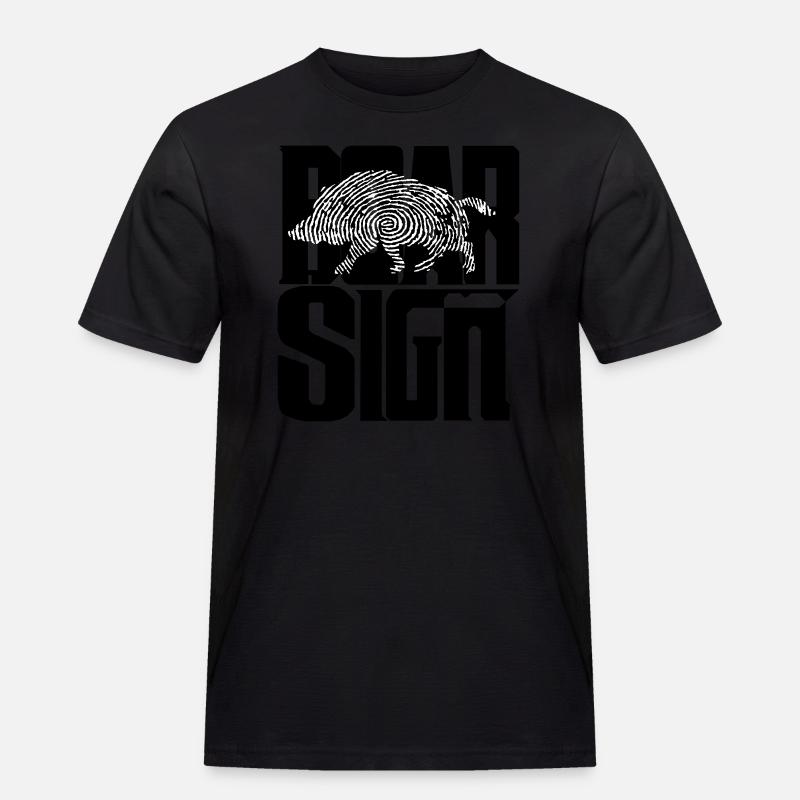 Zeichen Eber - Männer Workwear T-Shirt - Schwarz