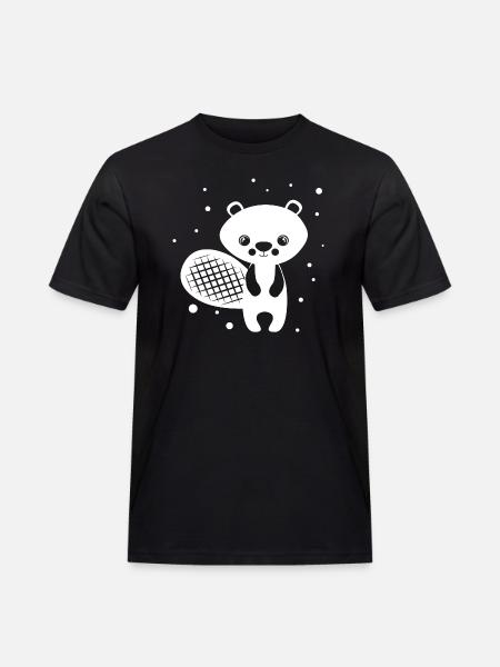 Bieber - Zootier Tierfreund - Männer Workwear T-Shirt - Schwarz