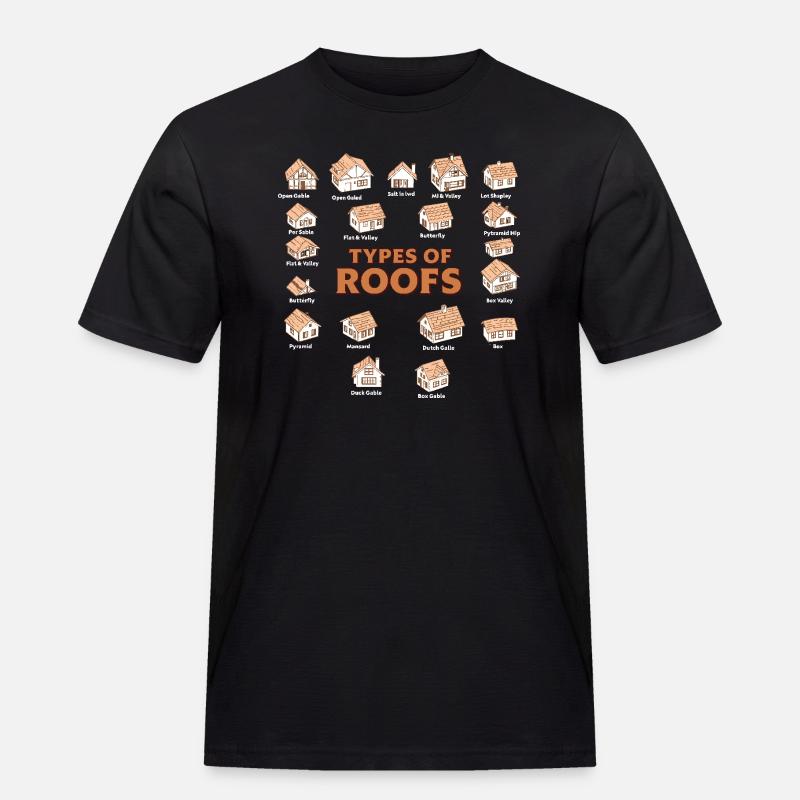 Arten von Dächern Dacharchitekturstile - Männer Workwear T-Shirt - Schwarz