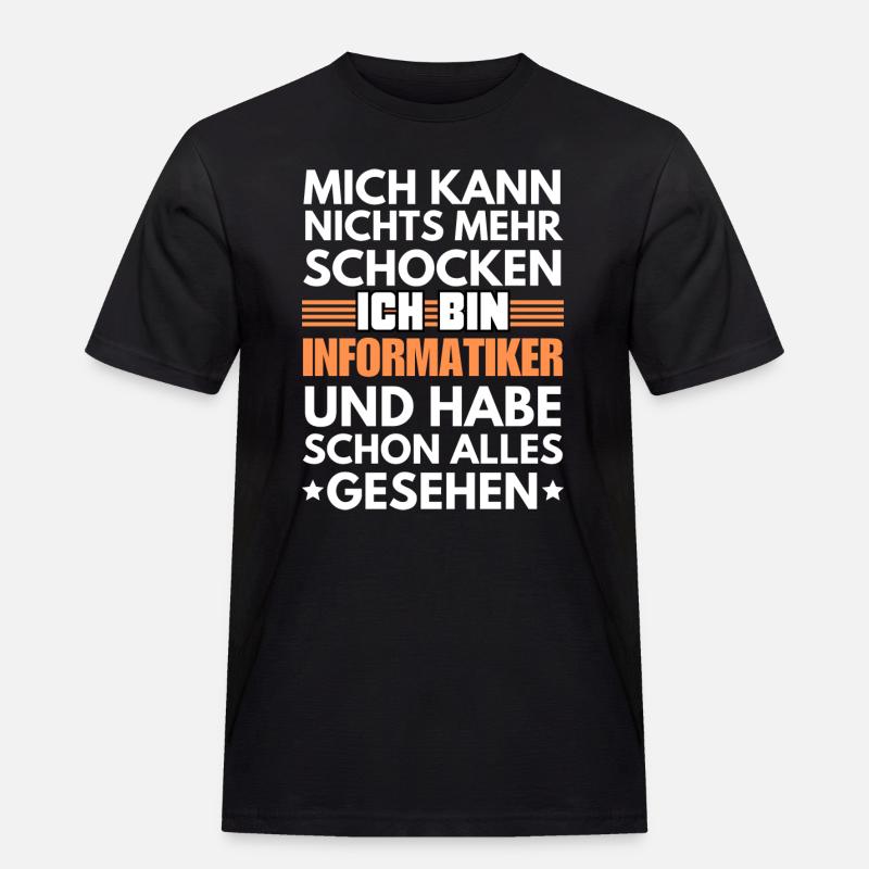 Nicht schockbarer Informatiker - Männer Workwear T-Shirt - Schwarz