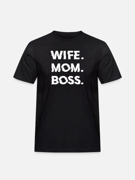 Wife Mom Boss Mothers Day Gift - Shirt - Men's Workwear T-Shirt - black
