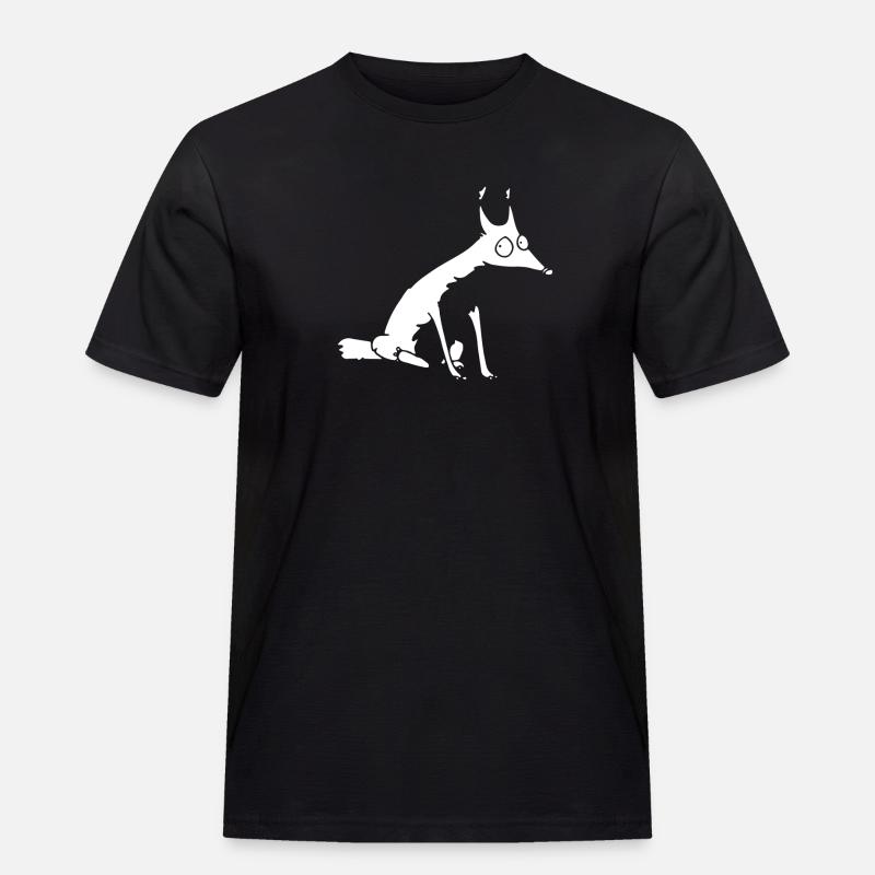 White fox no 1 - Männer Workwear T-Shirt - Schwarz
