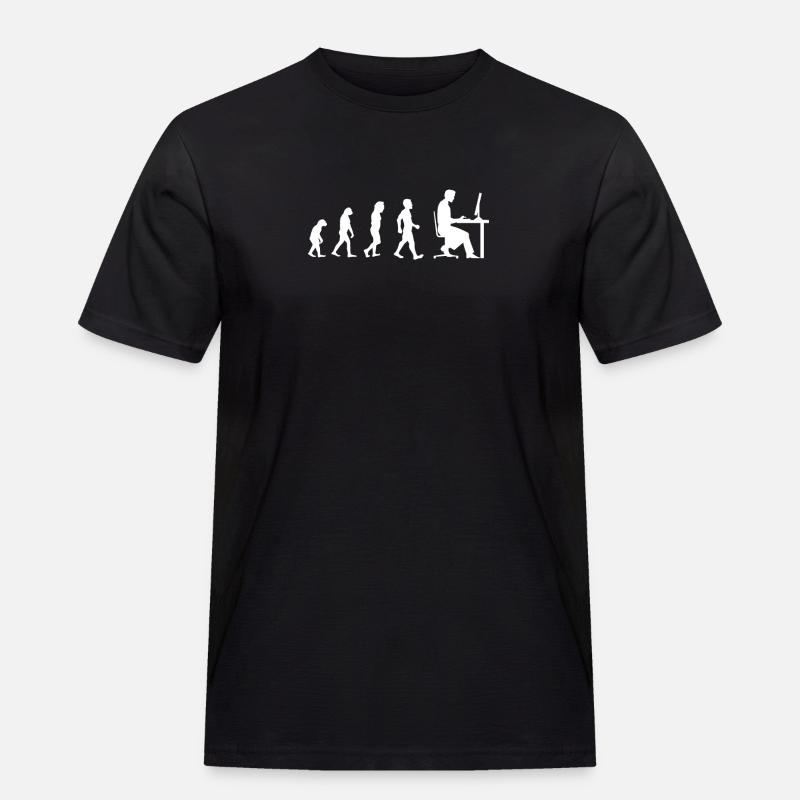 Evolution - Geschenk - Programmierer Computer Nerd - Männer Workwear T-Shirt - Schwarz