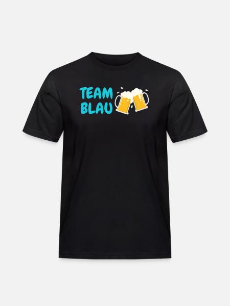 Team Blau - Männer Workwear T-Shirt - Schwarz