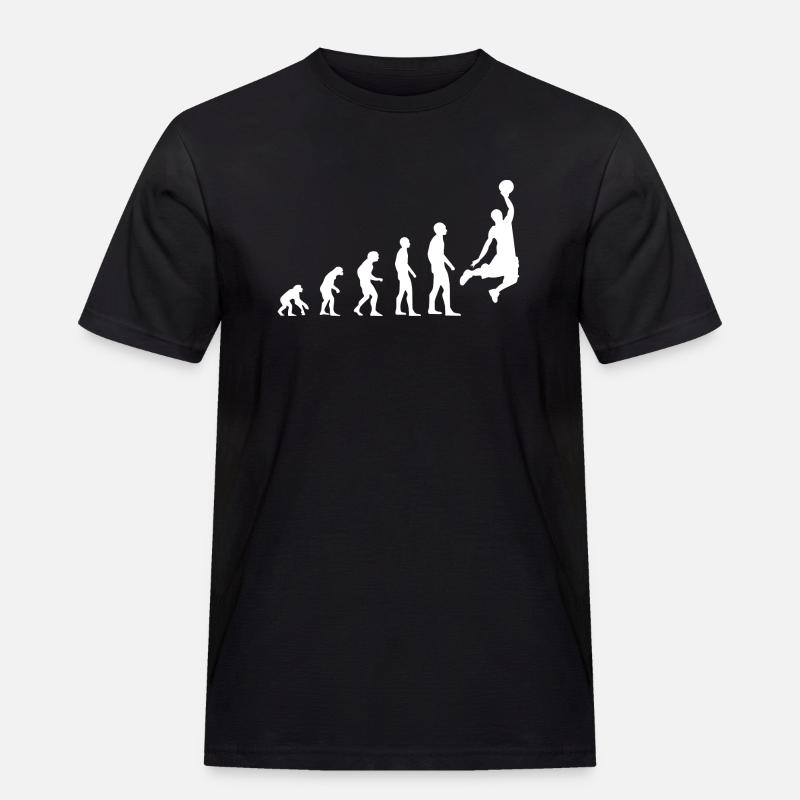 Basketball Evolution - Männer Workwear T-Shirt - Schwarz