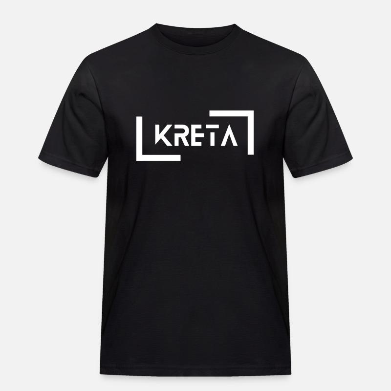 Kreta - Männer Workwear T-Shirt - Schwarz