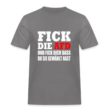 fick die afd - Männer Workwear T-Shirt - Grau - Vorne - AI Model Male 185 dark (185cm)