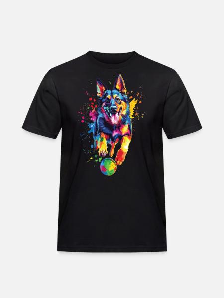 Deutscher Schäferhund - Männer Workwear T-Shirt - Schwarz