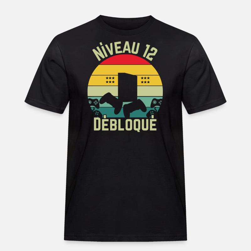 Level 12 freigeschaltet - Männer Workwear T-Shirt - Schwarz