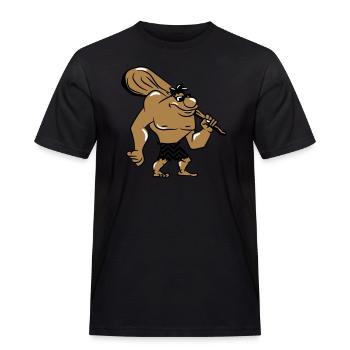 Steinzeitmensch höhlenmensch muster sonnenbrille - Männer Workwear T-Shirt - Schwarz - Vorne - AI Model Male 178 light (178cm)