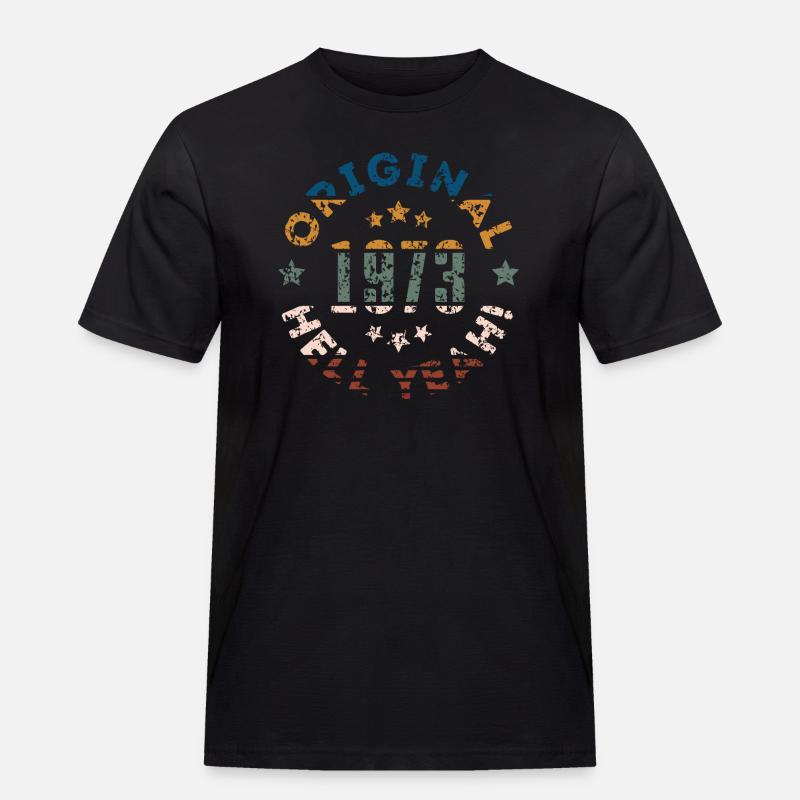 Original 1973 Hell Yeah! - Männer Workwear T-Shirt - Schwarz