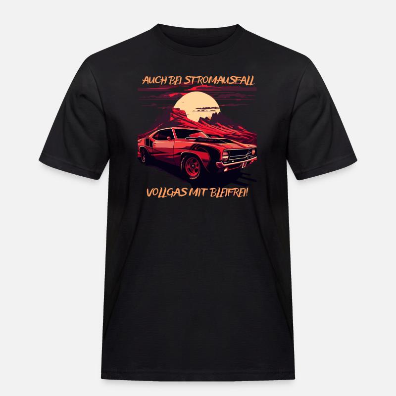 Kein strom, kein Problem - Männer Workwear T-Shirt - Schwarz