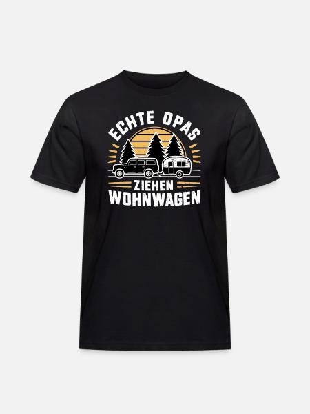 Camping Opa - Männer Workwear T-Shirt - Schwarz