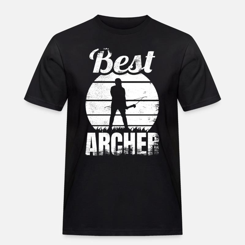 Bester Bogenschütze - Männer Workwear T-Shirt - Schwarz