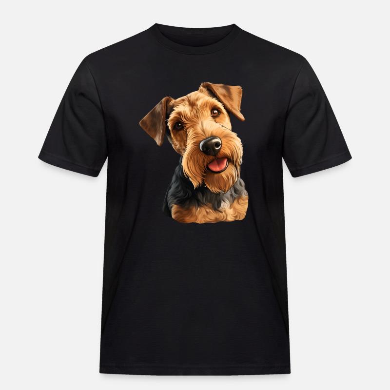 Welsh Terrier - Männer Workwear T-Shirt - Schwarz