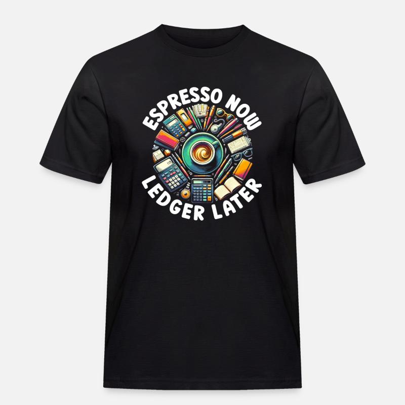 Buchhalter Controller Rechnungswesen Kaffee - Männer Workwear T-Shirt - Schwarz