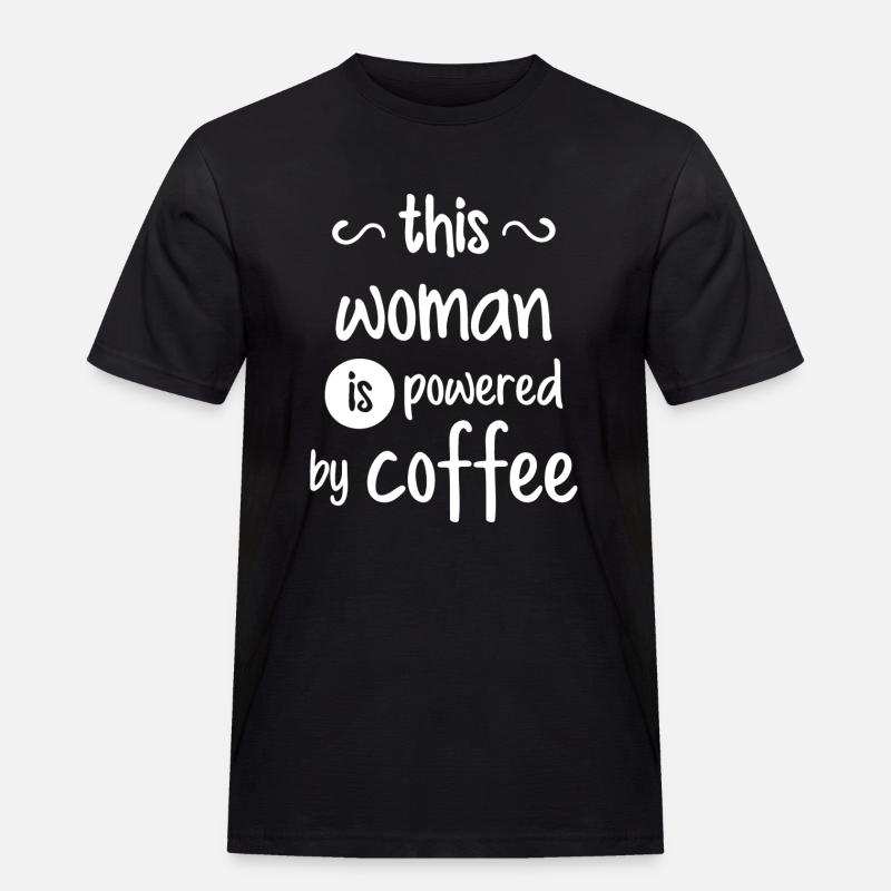 Mama mit Kaffee - Männer Workwear T-Shirt - Schwarz