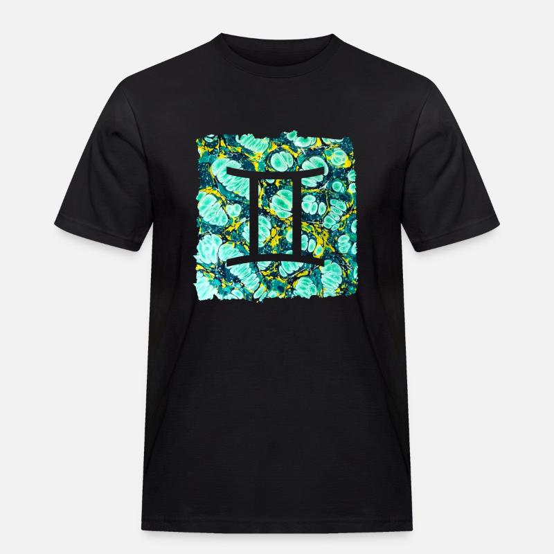 zwillinge e 241 - Männer Workwear T-Shirt - Schwarz