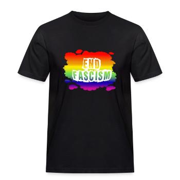 Stop AfD contre la droite, la démocratie, la diversité, la gauche - T-shirt Workwear homme - noir - Devant - AI Model Male 178 light (178cm)
