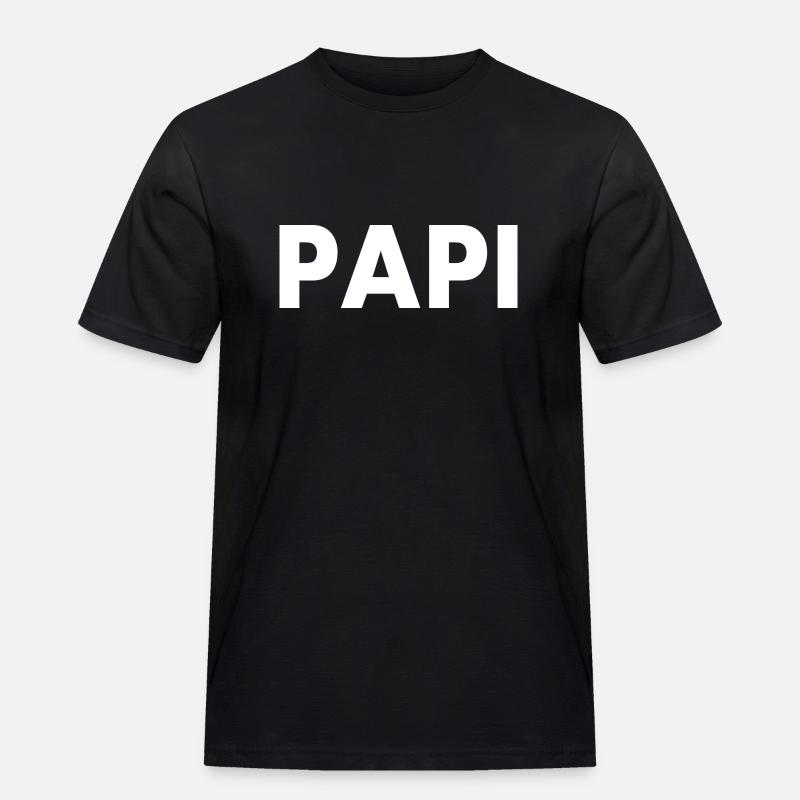 Papi - Männer Workwear T-Shirt - Schwarz