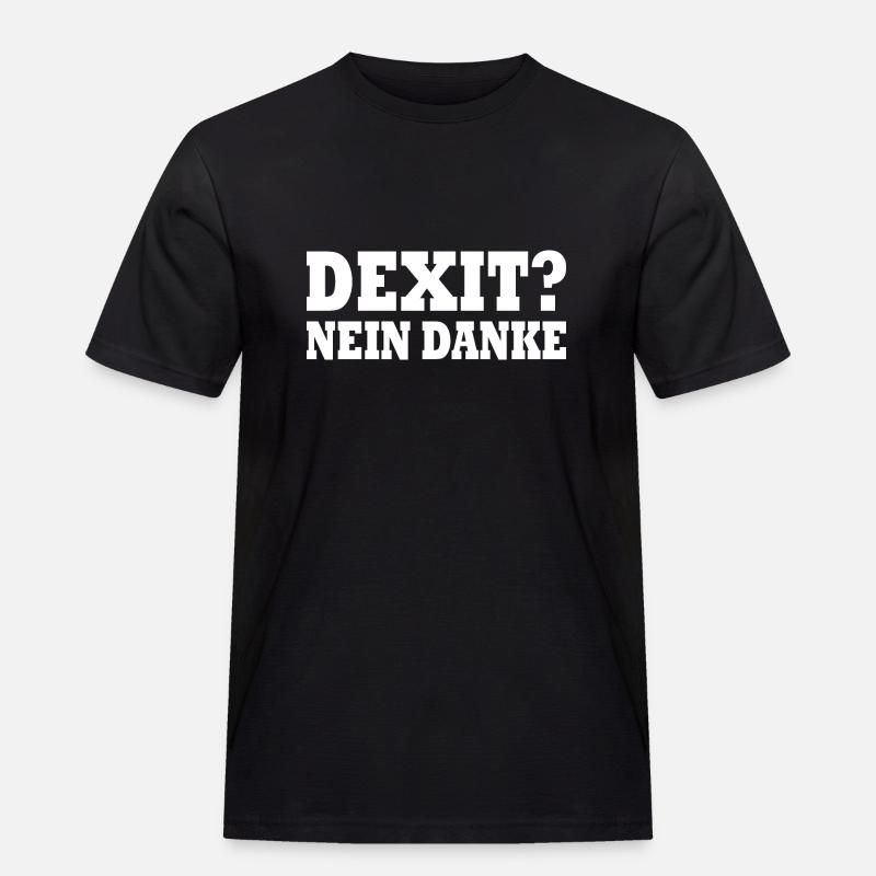 Dexit nein danke - Männer Workwear T-Shirt - Schwarz