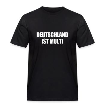Deutschland ist multi - Männer Workwear T-Shirt - Schwarz - Vorne - AI Model Male 178 light (178cm)
