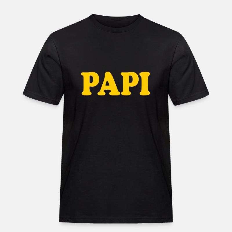 Papi - Männer Workwear T-Shirt - Schwarz