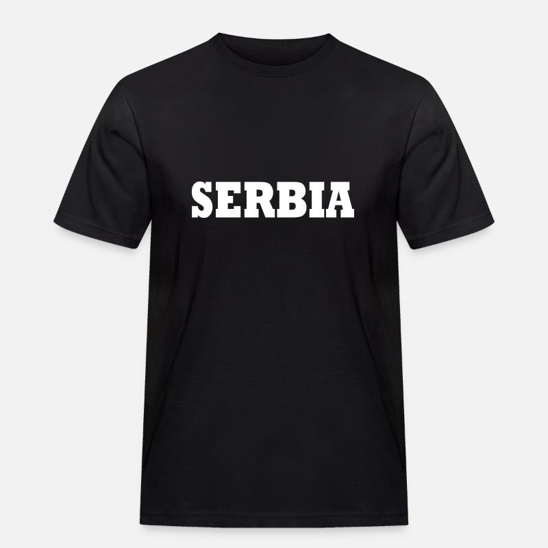 Serbien - Männer Workwear T-Shirt - Schwarz
