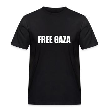 Free gaza - Männer Workwear T-Shirt - Schwarz - Vorne - AI Model Male 178 light (178cm)