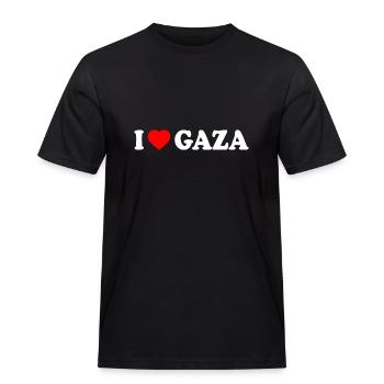 I love gaza - T-shirt Workwear homme - noir - Devant - AI Model Male 178 light (178cm)