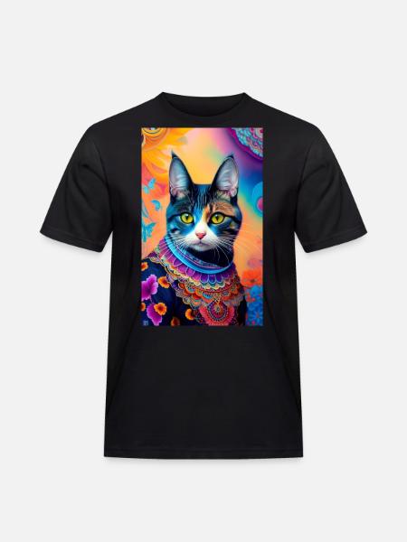 domestic short haired cat - Men's Workwear T-Shirt - black
