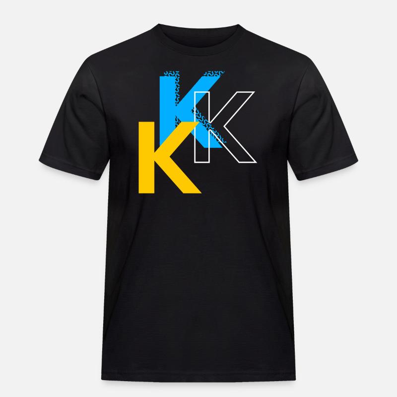 Buchstabe K - Männer Workwear T-Shirt - Schwarz