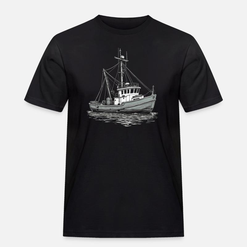 Fischkutter - Männer Workwear T-Shirt - Schwarz