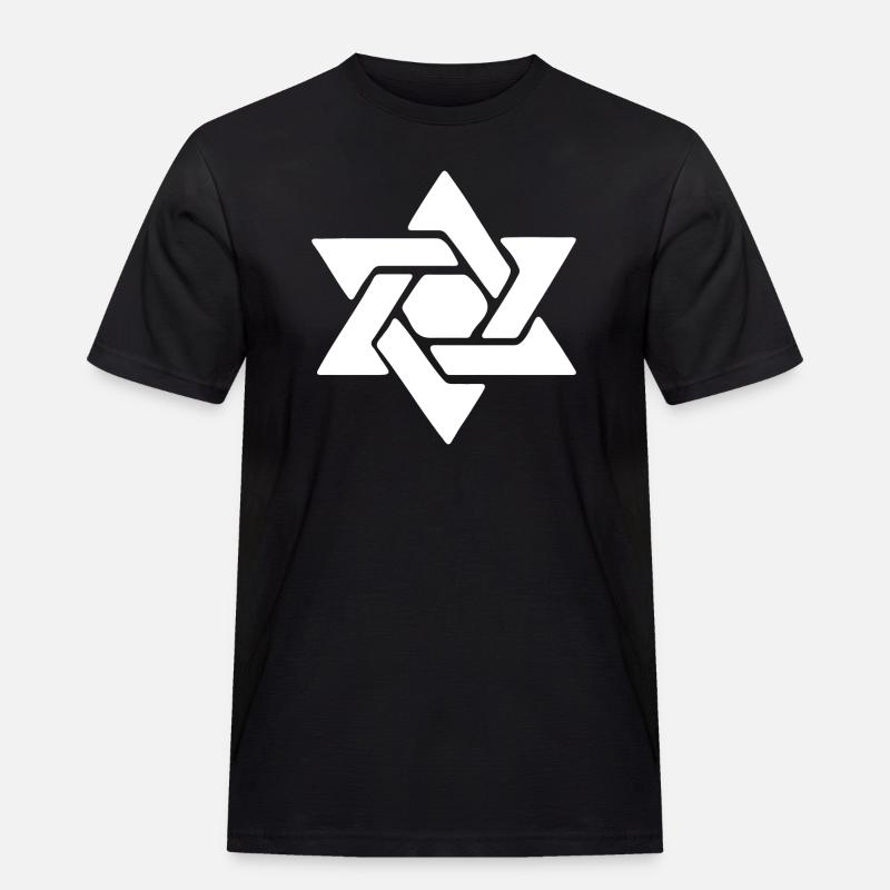 Davidstern - Männer Workwear T-Shirt - Schwarz