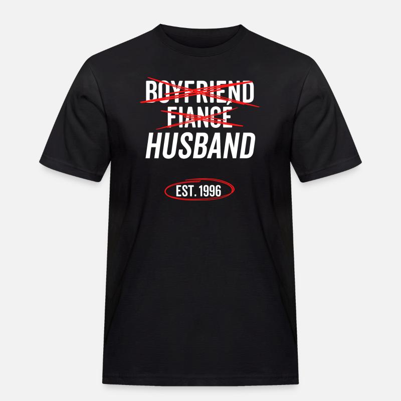 Freund Verlobter Ehemann Est 1996 - Männer Workwear T-Shirt - Schwarz